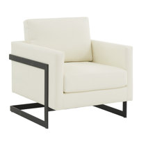 White leather occasional discount chair